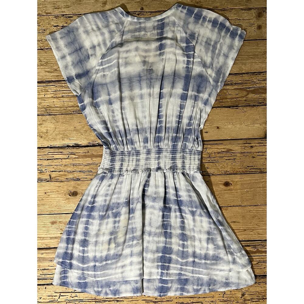 Rails Women’s Size M Blue White Karla Coast Tie Dye Smocked Waist Mini Dress - Picture 2 of 7